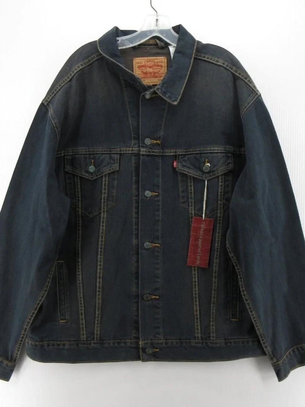 VINTAGE Levis Jacket XXL Standard Trucker Denim Red Tab Y2K 2005 NEW